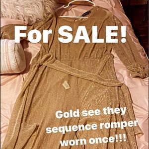 Gold see thru romper